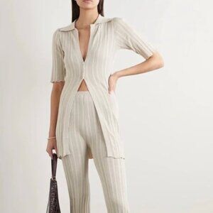 The Line by K Daisy Cardigan and Pants Set Size S Sand